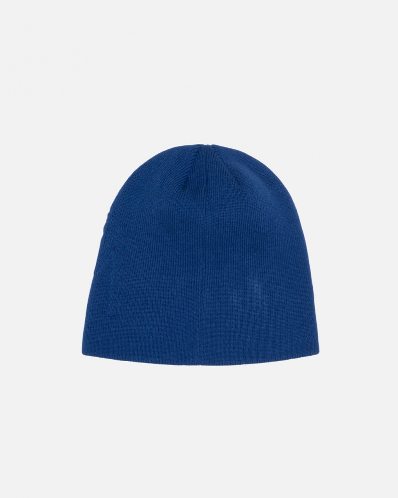 Stussy Skullcap Embossed Smooth Stock - Unisex Kongeblå | SDKVO76136