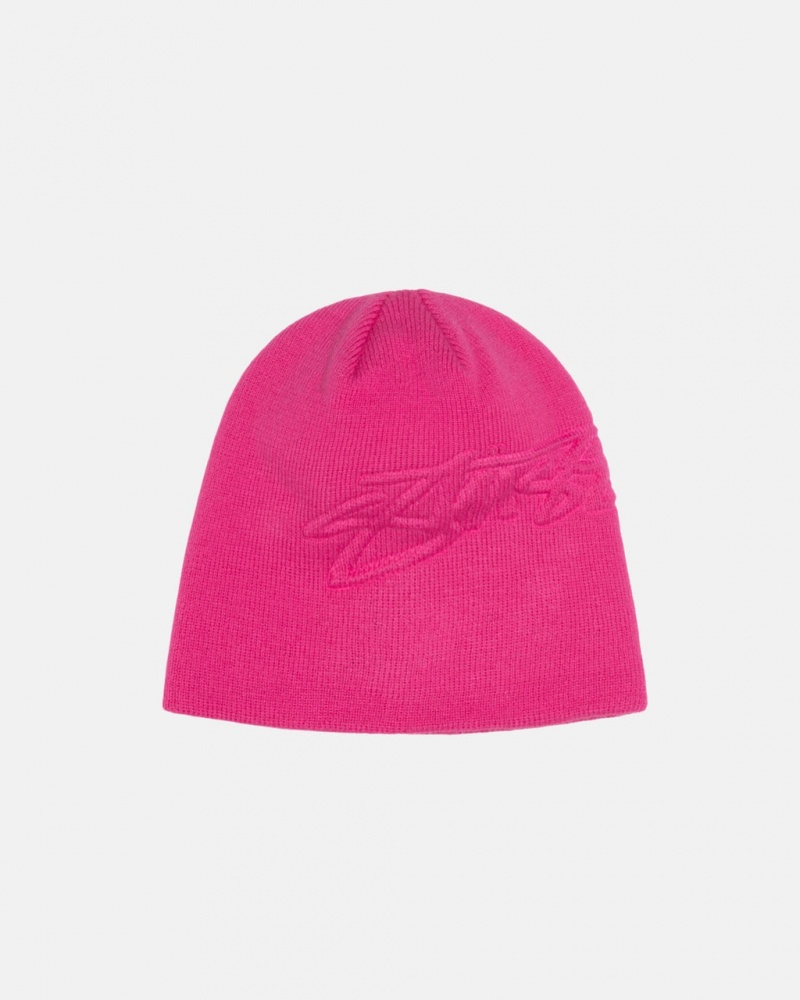 Stussy Skullcap Embossed Smooth Stock - Unisex Lyserød | YDKVQ45087