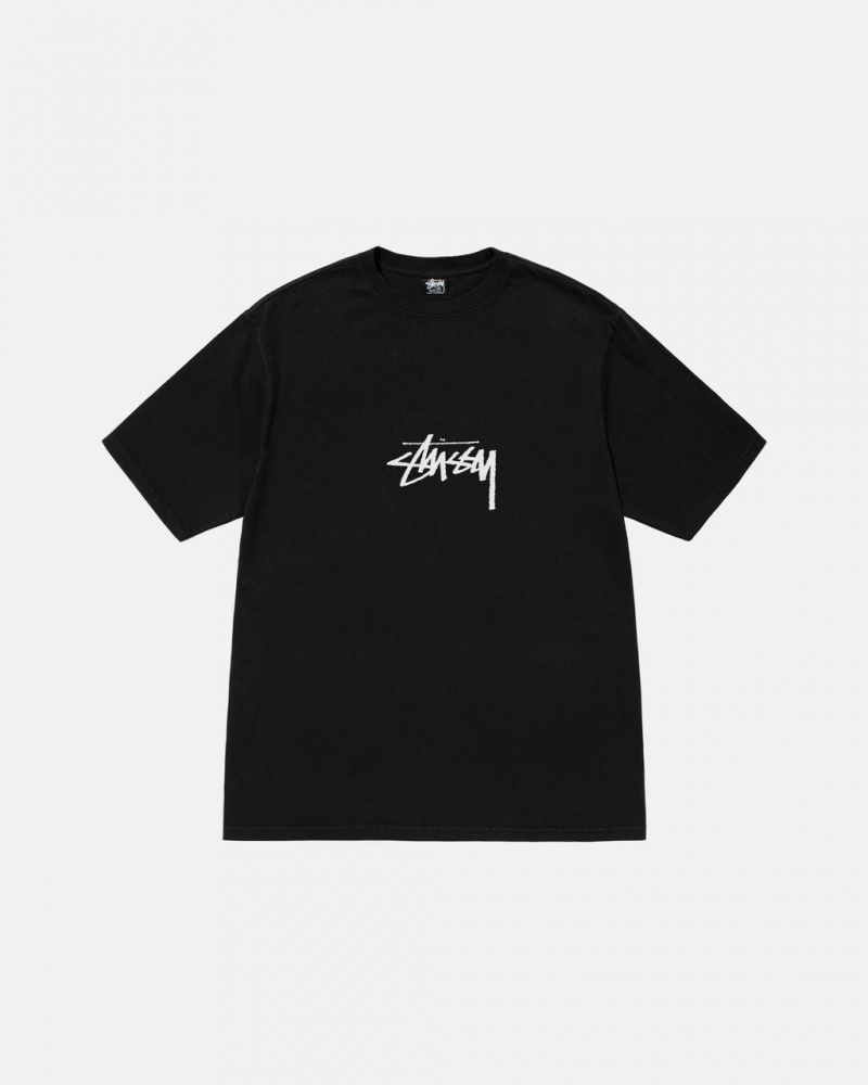 Stussy Small Stock Tee Pigment Dyed - Unisex Shortsleeve Sort | DDKKV96791