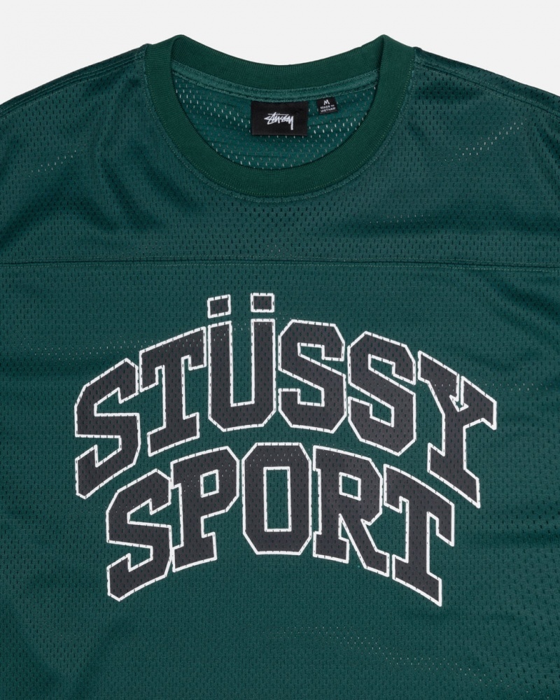 Stussy Sports Mesh Football Jersey - Unisex Sweaters Knits Grøn | ZDKNQ57017