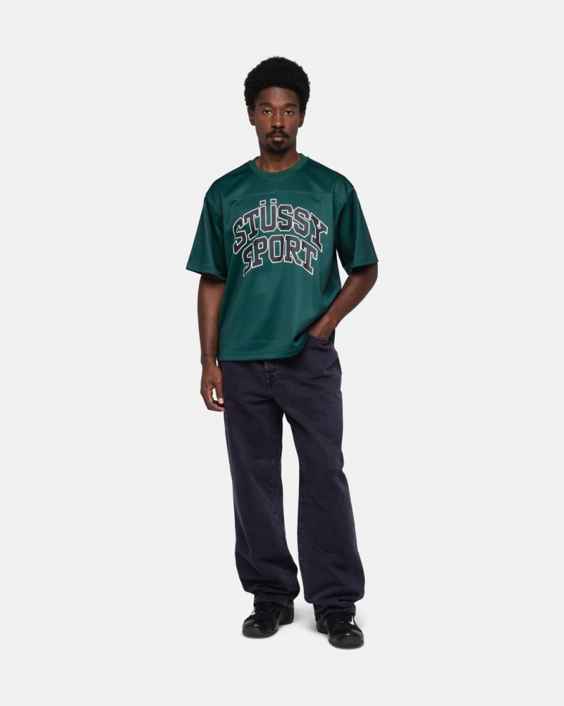 Stussy Sports Mesh Football Jersey - Unisex Sweaters Knits Grøn | ZDKNQ57017