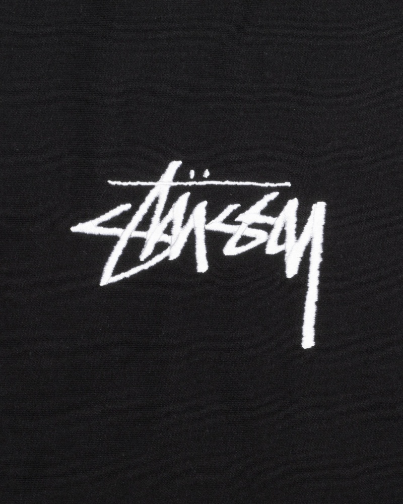 Stussy Stock Logo Applique Hoodie - Unisex Hoodies Sort | EDKHC48461