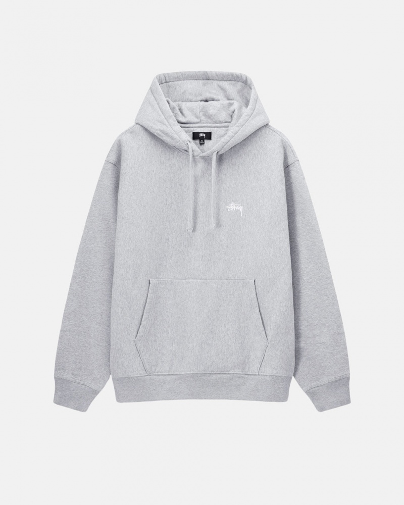 Stussy Stock Logo Hoodie - Unisex Hoodies Grå | DKEAH61493