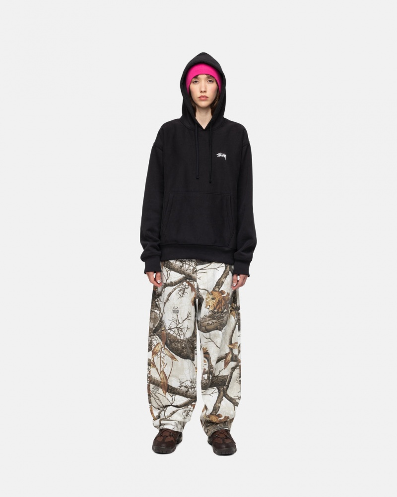 Stussy Stock Logo Hoodie - Unisex Hoodies Sort | XDKGW85498