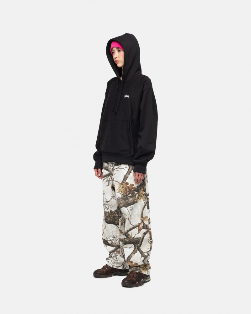 Stussy Stock Logo Hoodie - Unisex Hoodies Sort | XDKGW85498