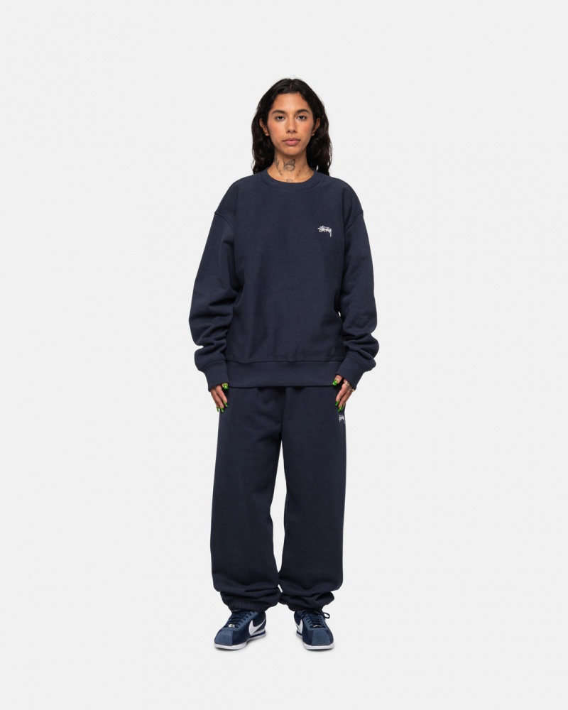 Stussy Stock Logo Sweatpant - Unisex Pants Mørkeblå | ADKDF26601