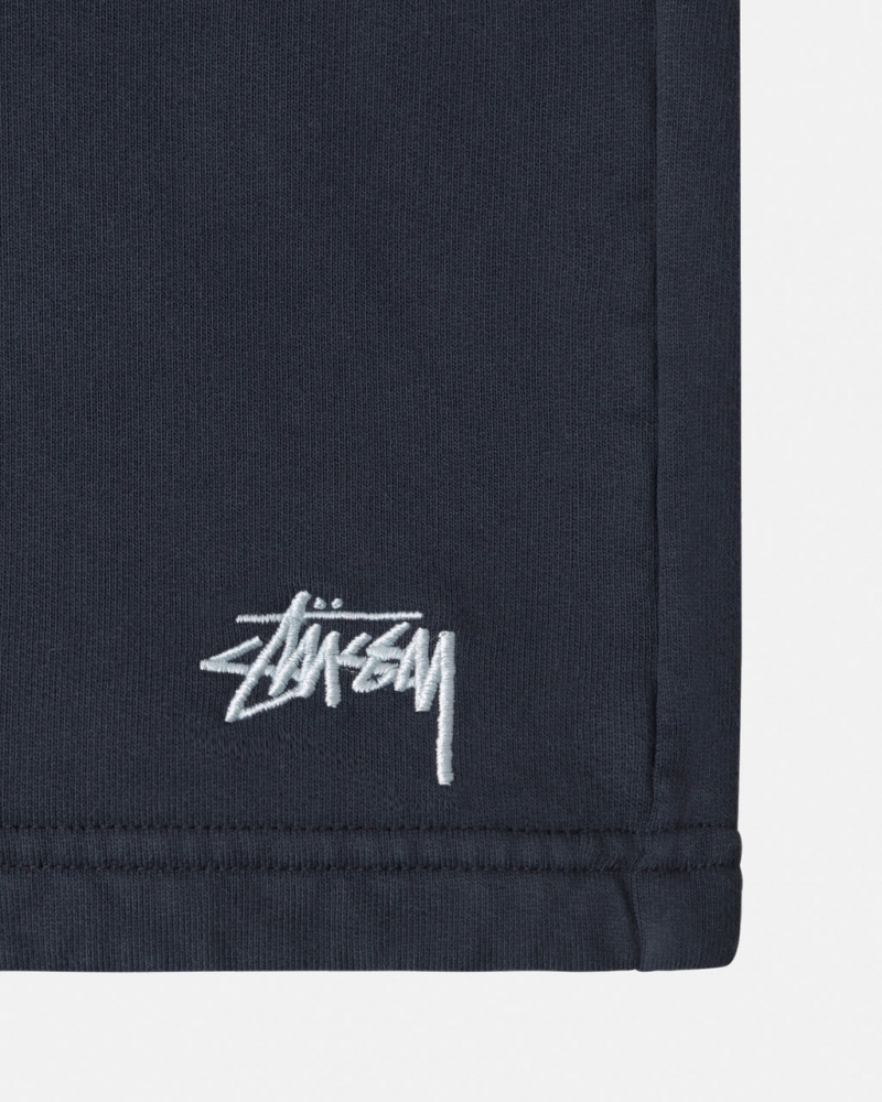 Stussy Stock Logo Sweatshort - Unisex Shorts Trunks Mørkeblå | DKEGJ33968