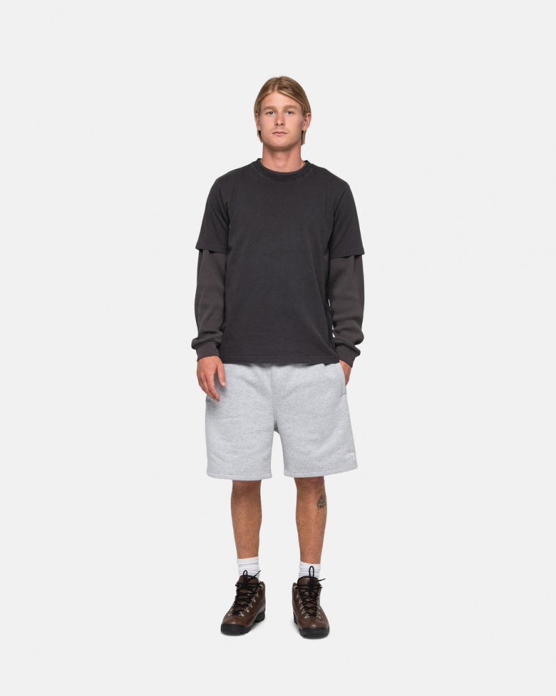 Stussy Stock Logo Sweatshort - Unisex Shorts Trunks Grå | DKCIF41545