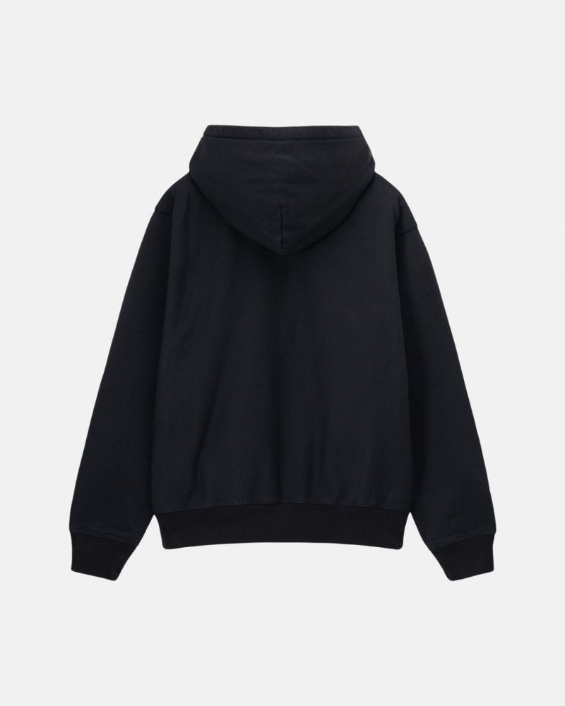 Stussy Stock Logo Zip Hoodie - Unisex Hoodies Sort | MDKFT94204