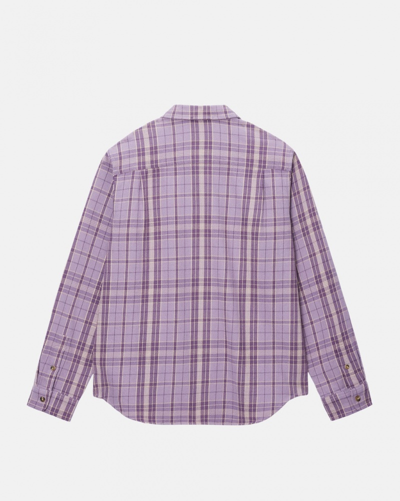 Stussy Stones Plaid Shirt - Unisex Tops Lavendel | SDKNY36784