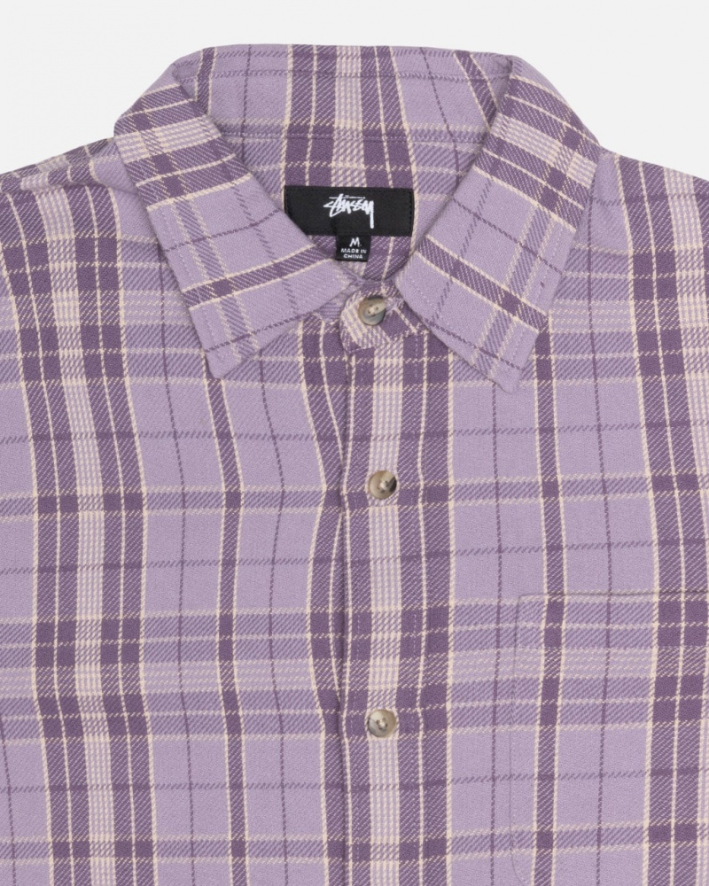 Stussy Stones Plaid Shirt - Unisex Tops Lavendel | SDKNY36784