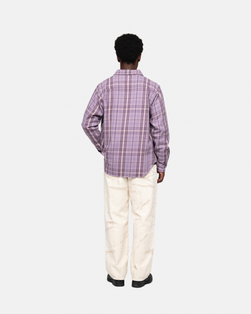 Stussy Stones Plaid Shirt - Unisex Tops Lavendel | SDKNY36784