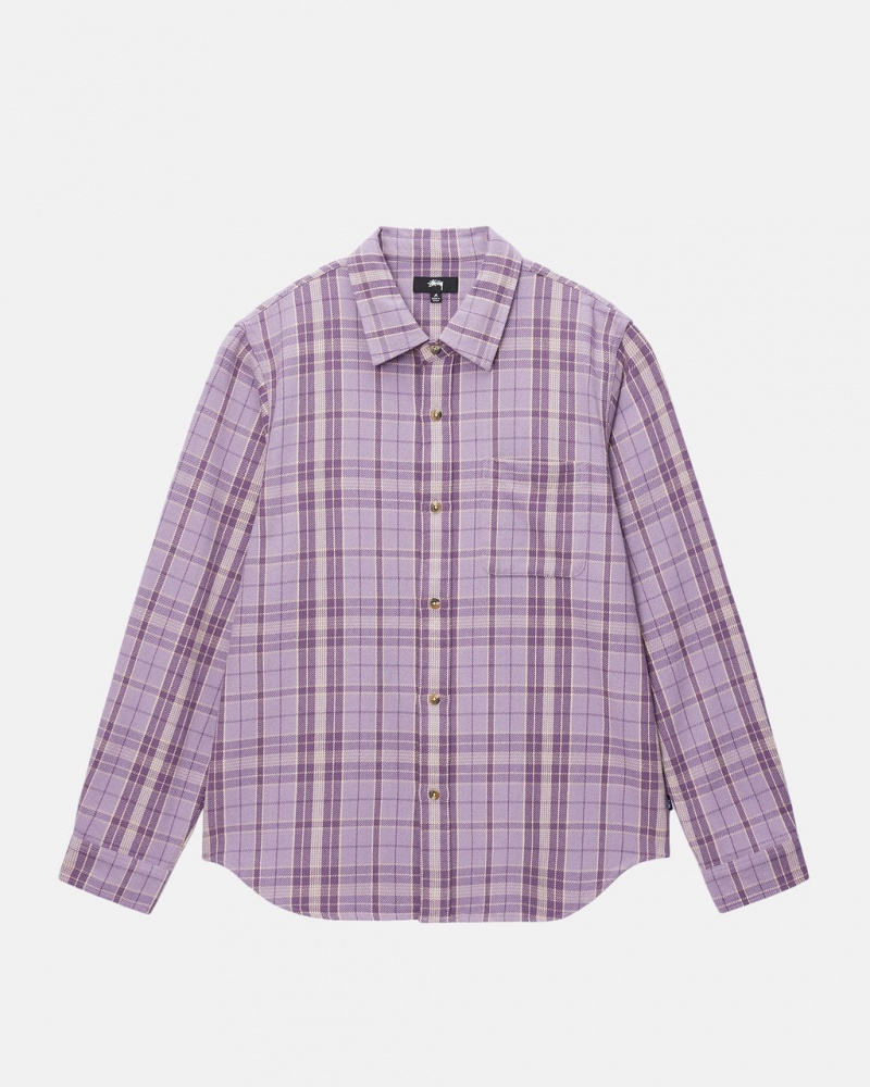 Stussy Stones Plaid Shirt - Unisex Tops Lavendel | SDKNY36784