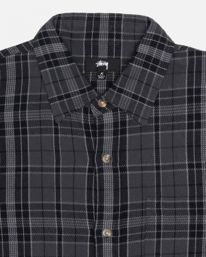 Stussy Stones Plaid Shirt - Unisex Tops Sort | DKCVG73006