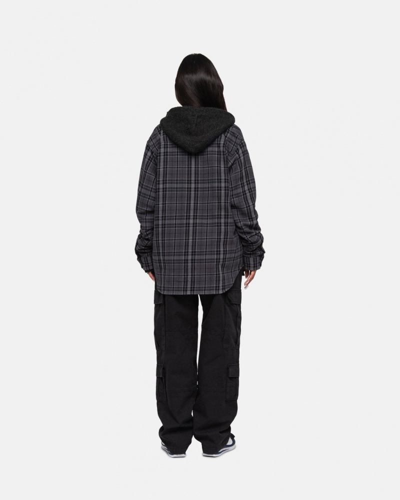 Stussy Stones Plaid Shirt - Unisex Tops Sort | DKCVG73006