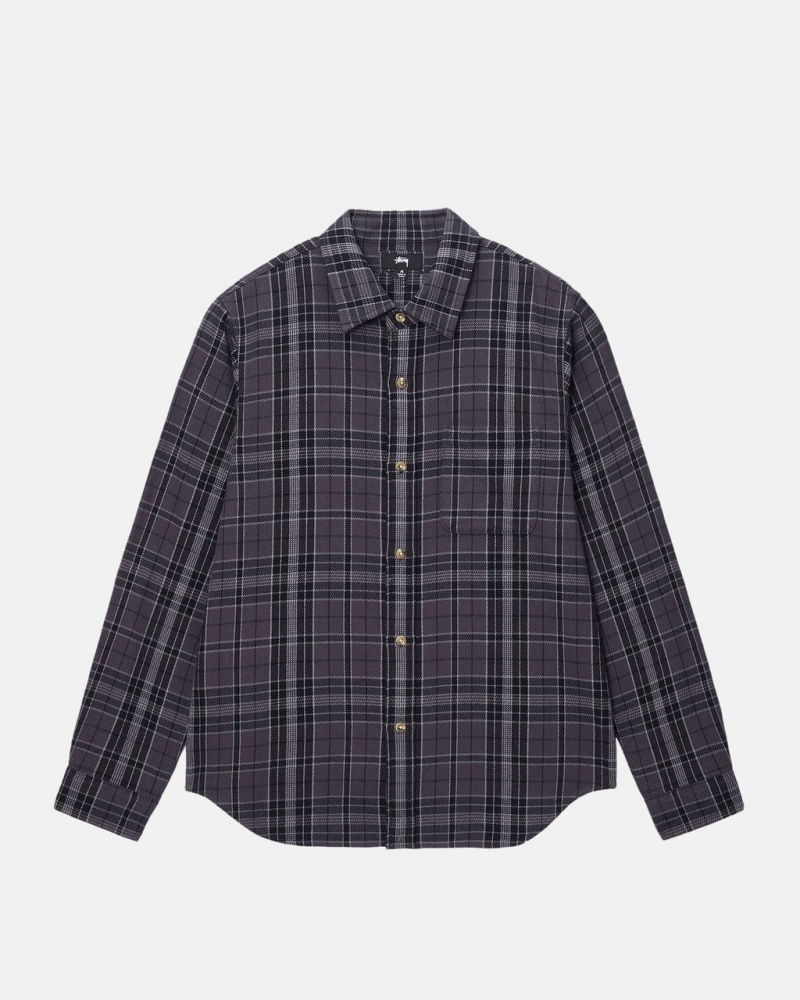 Stussy Stones Plaid Shirt - Unisex Tops Sort | DKCVG73006