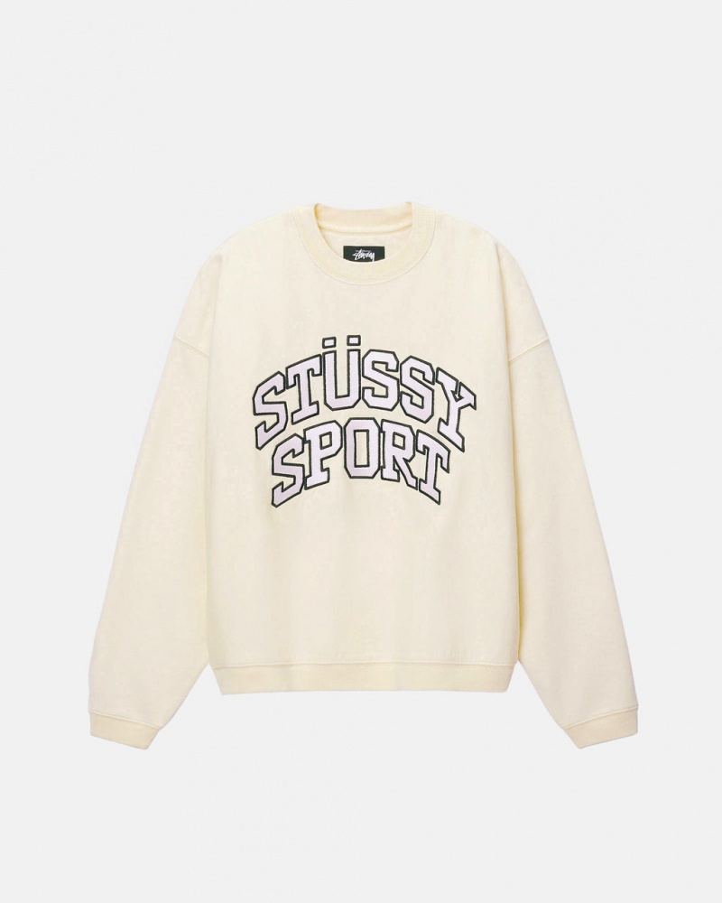 Stussy Stüssy Sports Relaxed Oversized Crew - Unisex Hoodies Hvide | DKZDE75757