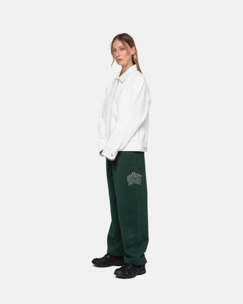 Stussy Stüssy Sports Sweatpant - Unisex Jeans Pants Dyb Grøn | DKZDE95397