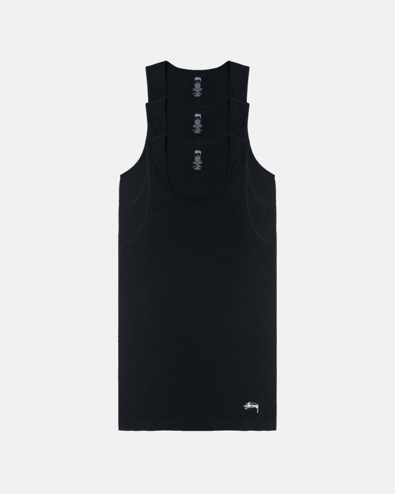 Stussy Stussy Tank Undershirt - Unisex Sweaters Knits Sort | FDKHY70721