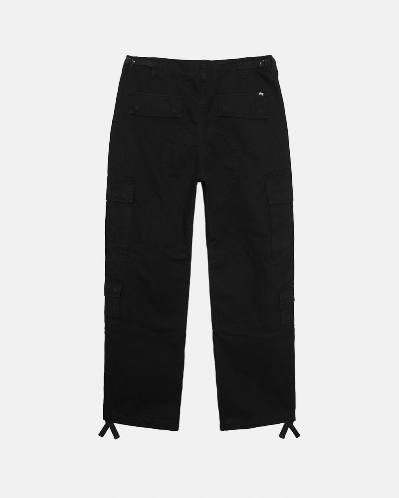 Stussy Surplus Cargo Ripstop - Unisex Jeans Pants Sort | DKXMI74781