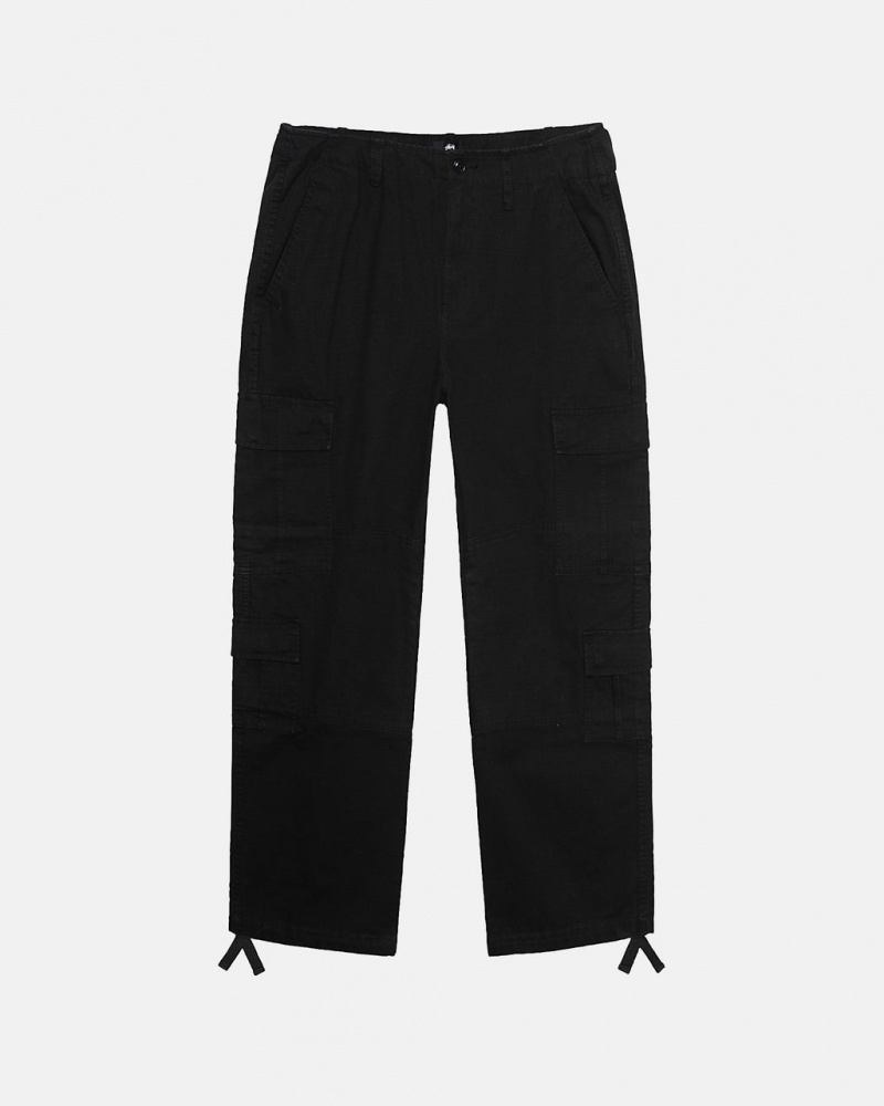 Stussy Surplus Cargo Ripstop - Unisex Jeans Pants Sort | DKXMI74781