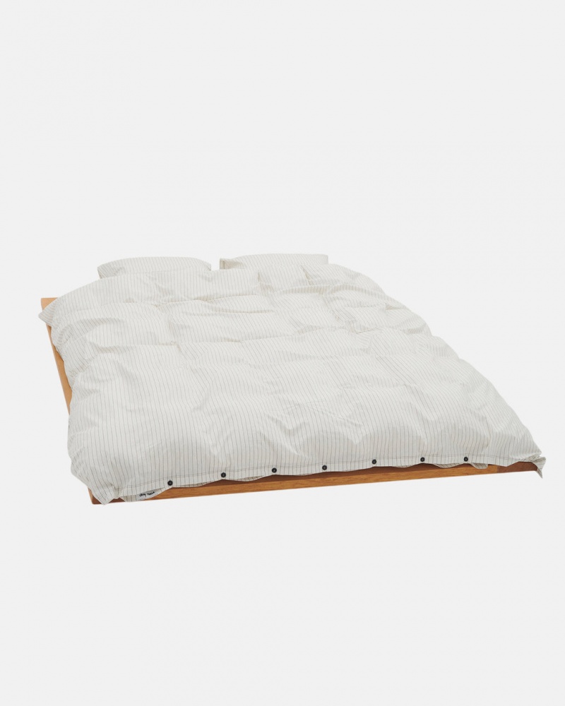 Stussy Tekla Percale Duvet Cover - Queen - Unisex Home Goods Hvide | SDKNY54103