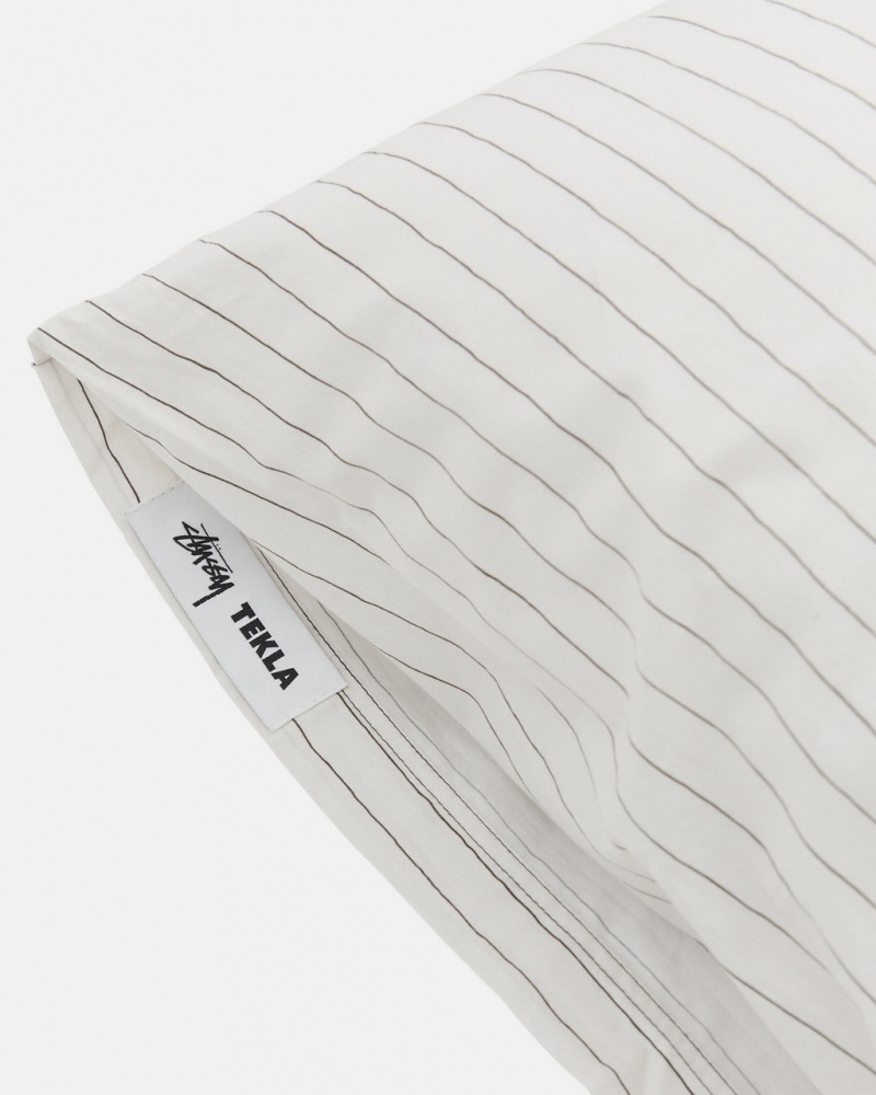 Stussy Tekla Percale Pillow Sham - Unisex Home Goods Hvide | BDKSO90517