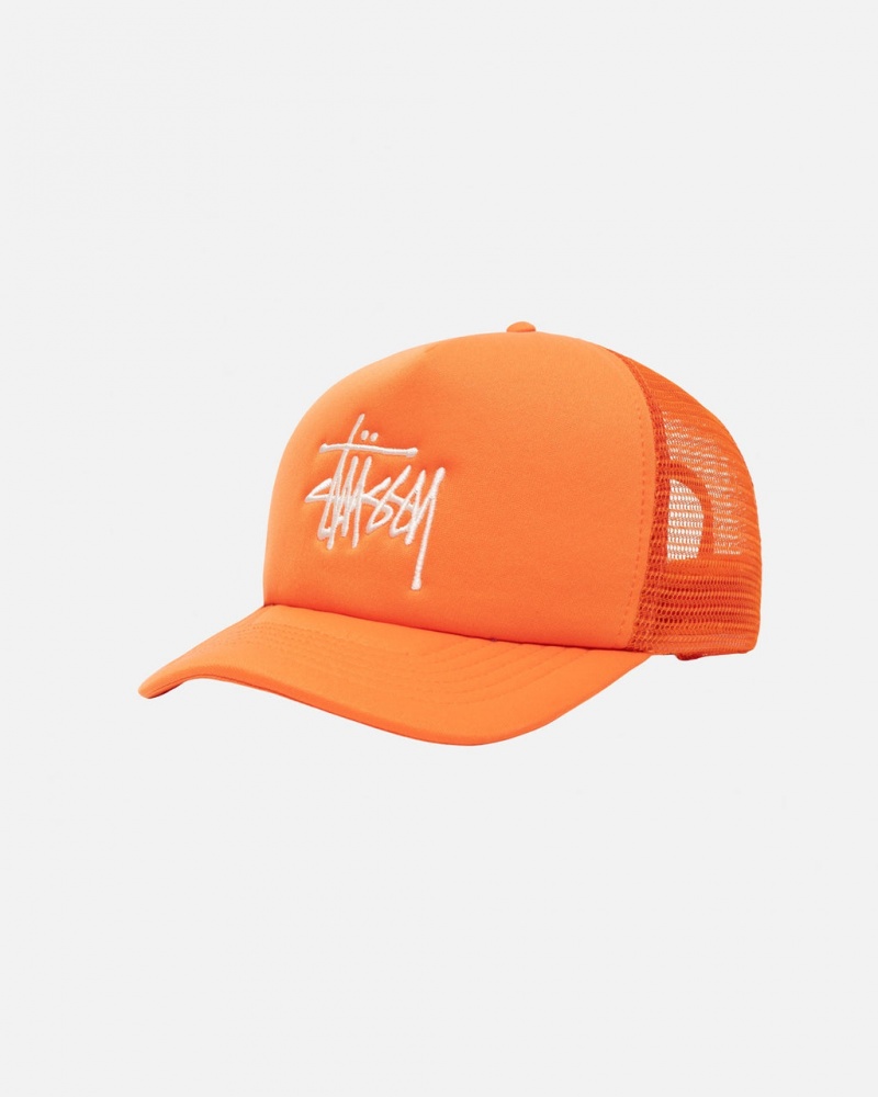 Stussy Trucker Big Basic Snapback - Unisex Orange | DKIIZ47666