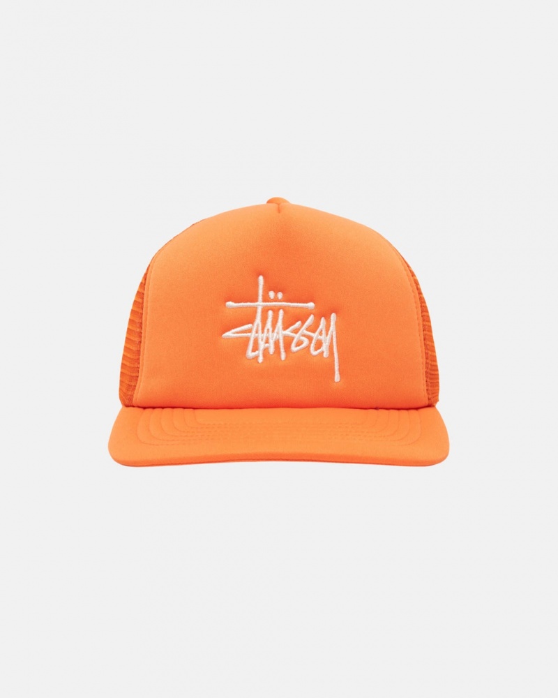 Stussy Trucker Big Basic Snapback - Unisex Orange | DKIIZ47666