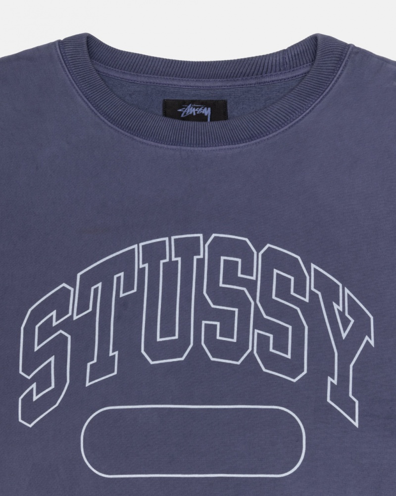 Stussy Varsity Oversized Crew - Unisex Hoodies Blå | UDKND80929