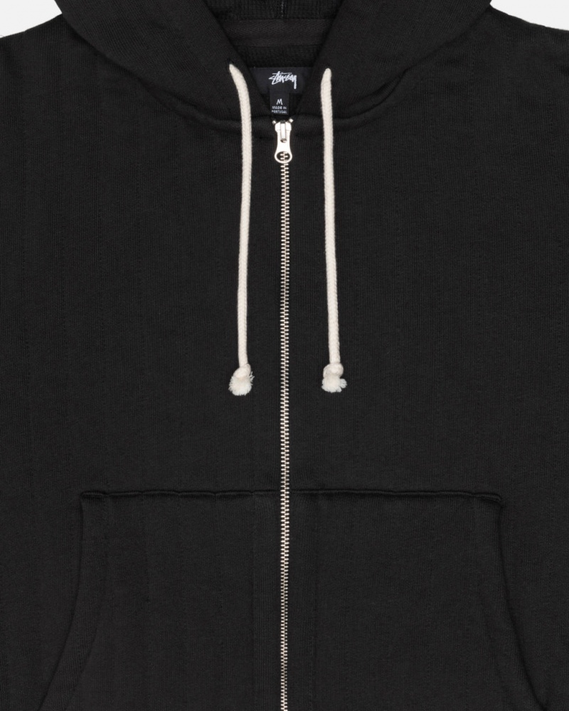 Stussy Vertical Quiltet Zip Hoodie - Unisex Hoodies Sort | DKDYB38395