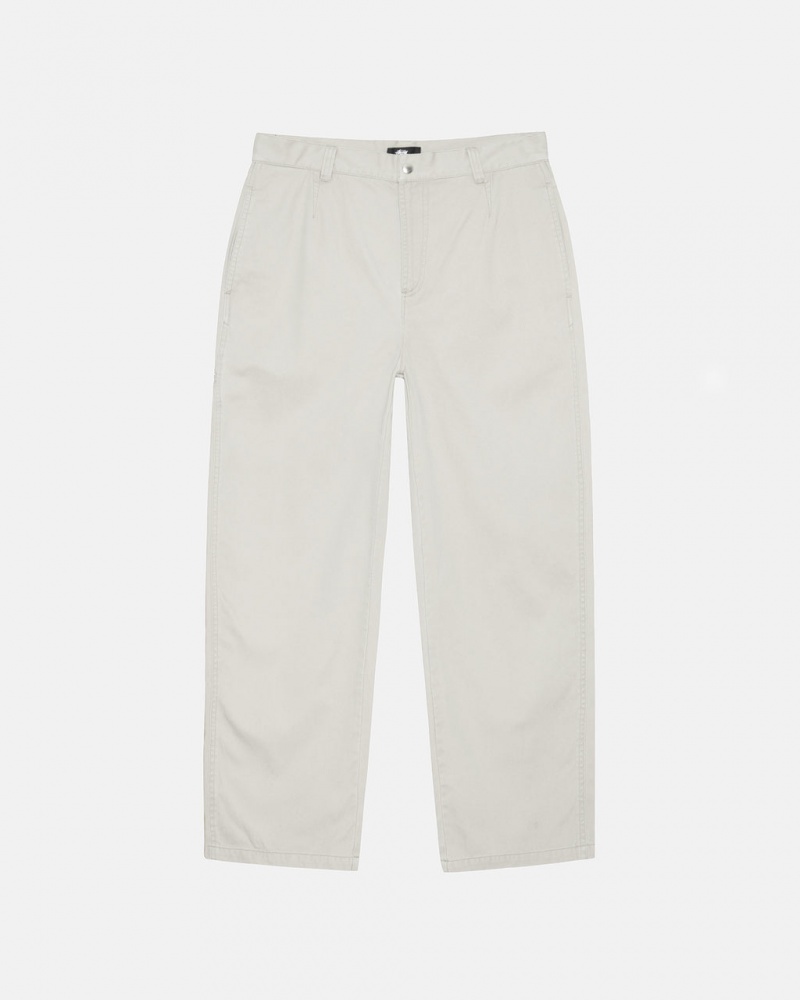 Stussy Workgear Trouser Twill - Unisex Pants Hvide | BDKSD30864