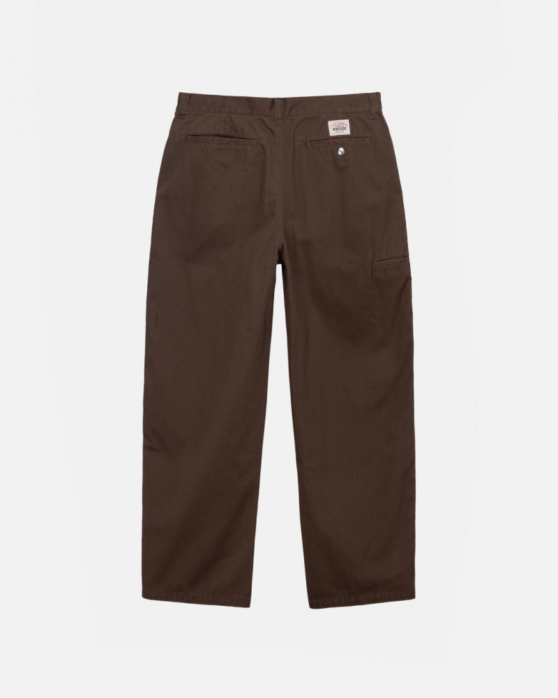 Stussy Workgear Trouser Twill - Unisex Pants Brune | DKZDE72514