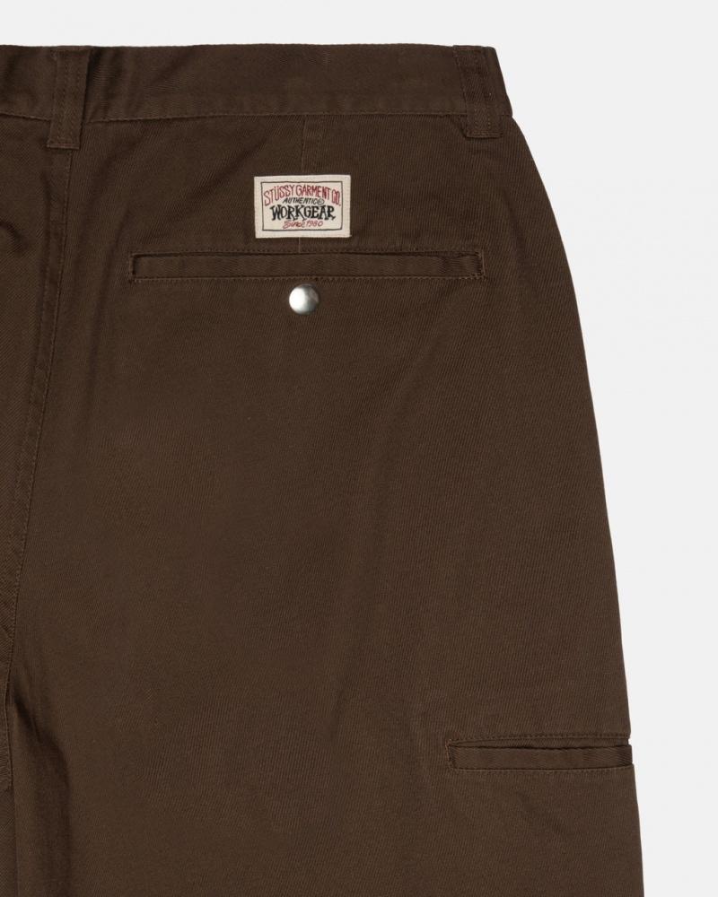 Stussy Workgear Trouser Twill - Unisex Pants Brune | DKZDE72514