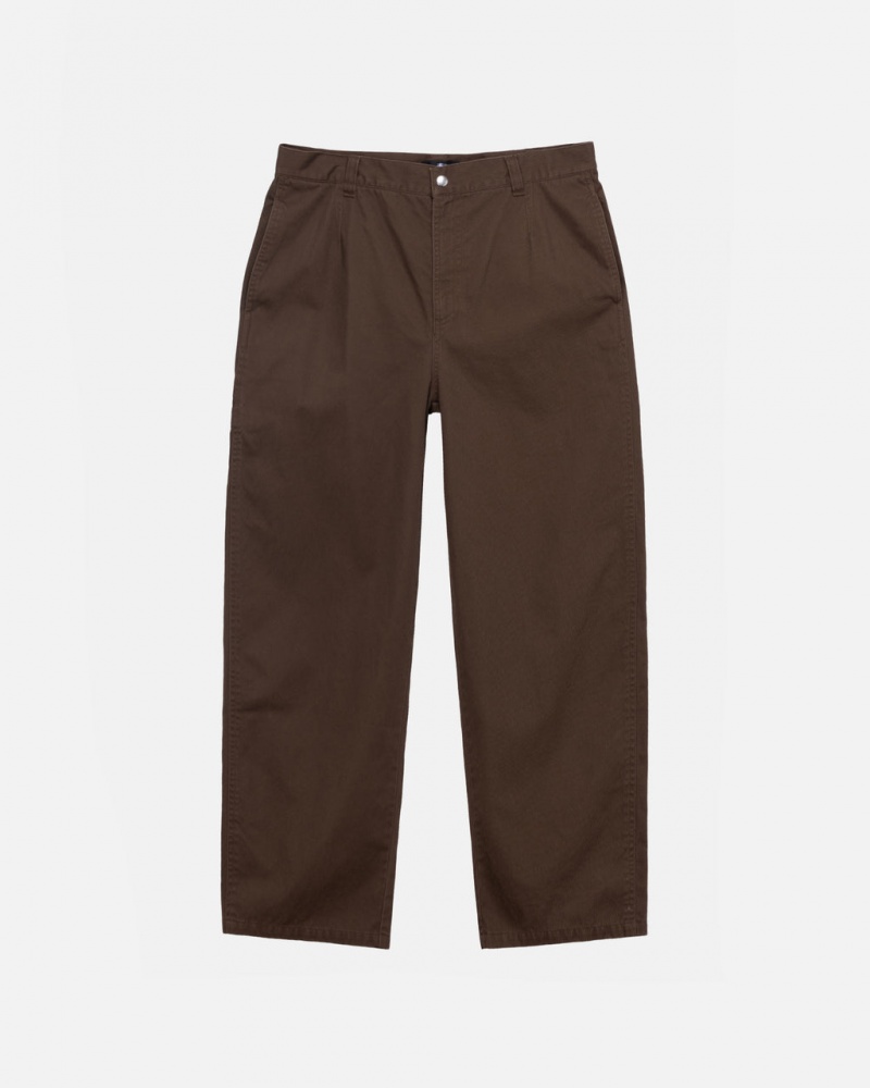 Stussy Workgear Trouser Twill - Unisex Pants Brune | DKZDE72514