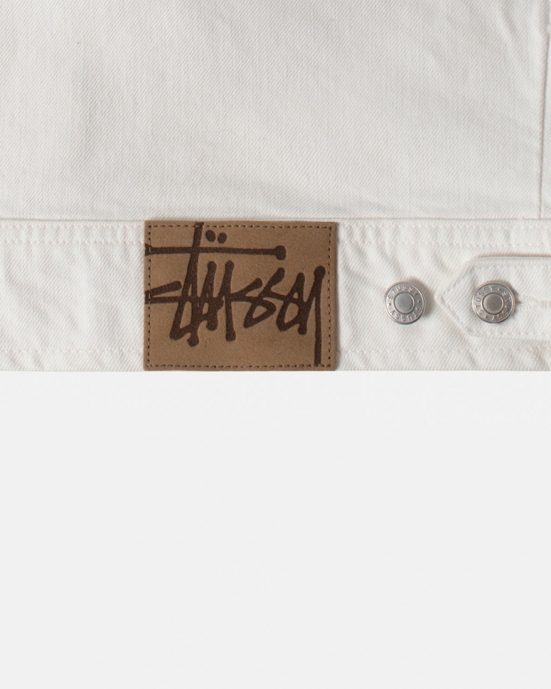 Stussy Zip Arbejds Jacket Overdyed - Unisex Jackets Outerwear Beige | FDKHY91031